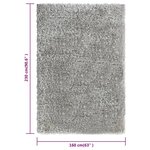Vidaxl tapis shaggy à poils hauts gris 160x230 cm 50 mm