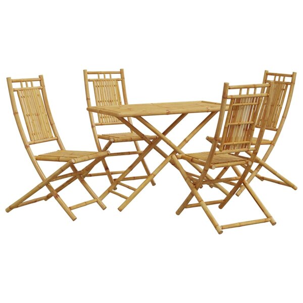 vidaXL Ensemble à manger de jardin 5 Pièces bambou
