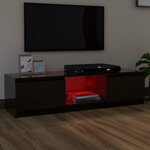 vidaXL Meuble TV avec lumières LED noir brillant 140x40x35 5 cm