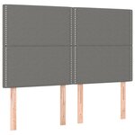 vidaXL Sommier à lattes de lit avec matelas Gris foncé 140x200cm Tissu