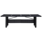 vidaXL Table de jardin Noir 240x90x74 cm Résine tressée et verre