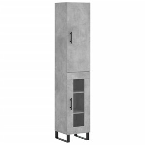 vidaXL Buffet haut Gris béton 34 5x34x180 cm Bois d'ingénierie