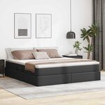 vidaXL Lit avec rangement et matelas Noir 160 x 200 cm Simili cuir