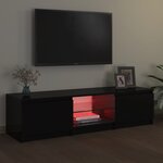 vidaXL Meuble TV avec lumières LED noir 140x40x35 5 cm