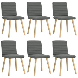 vidaXL Chaises à manger lot de 6 gris foncé tissu