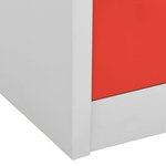 vidaXL Armoire à casiers Gris clair et rouge 90x45x92 5 cm Acier