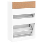 vidaXL Armoire à chaussures 2 tiroirs rabattables blanc 80x34x116 cm