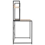 vidaXL Bureau d'ordinateur Noir et chêne 120 x 60 x 138 cm