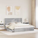 vidaXL Lit de Rangement Gris Sonoma 180 x 200 cm Bois d'ingénierie