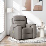 vidaXL Fauteuil de massage inclinable Taupe Tissu