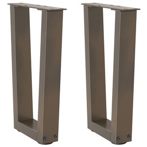 vidaXL Pieds de table basse en forme de V  2 pièces  acier naturel  38 x (42-43 3) cm