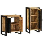 vidaXL Ensemble de mobilier de salle de bain avec étagère avec stockage avec porte 2 Pièces