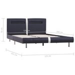 Vidaxl cadre de lit avec led noir similicuir 120 x 200 cm