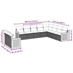 vidaXL Salon de jardin 10 Pièces avec coussins noir résine tressée