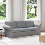 vidaXL Canapé Gris clair 215 x 82 x 80 cm tissu