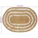 vidaXL Tapis de surface Naturel 100 x 152 cm Jute