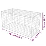 vidaXL Panier de gabion Acier galvanisé 100x50x50 cm