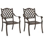 vidaXL Chaise de jardin 2 Pièces Bronze 55 x 56 5 x 91cm Aluminium