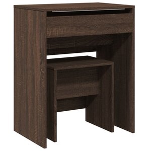 vidaXL Coiffeuse et tabouret chêne marron 60x40x113 5 cm