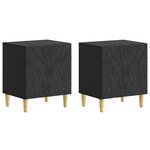 vidaXL Table de chevet 2 Pièces Noir 43 x 34 5 x 50 cm Bois d'ingénierie