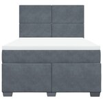 vidaXL Sommier à lattes de lit et matelas Gris foncé 140x200cm Velours
