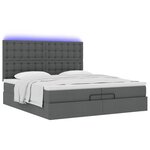 VidaXL Cadre de lit ottoman avec matelas gris foncé 200x200cm tissu