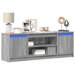 vidaXL Meuble TV avec LED sonoma gris 139 5x34x50 cm bois d'ingénierie