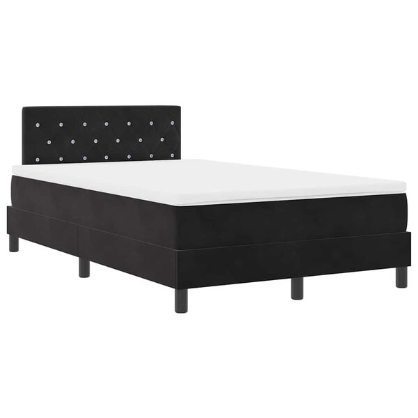 Lit à ressort avec matelas et LED vidaXL Noir 120x200 cm Velours