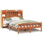 vidaXL Lit bibliothèque sans matelas cire marron 150x200 cm pin massif