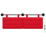 vidaXL Tête de lit suspendue Avec lumière LED Rouge Simili cuir