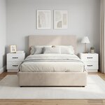 vidaXL Cabinet de chevet 2 Pièces Blanc brillant 43 x 34 5 x 44 5 cm