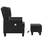 vidaXL Fauteuil de massage avec repose-pied Gris foncé Tissu
