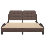 vidaXL Cadre de lit avec LED sans matelas marron 140x190 cm