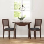 vidaXL Chaises à manger coussins 2 Pièces marron bois massif caoutchouc