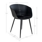 4 Fauteuils de jardin noir RODA