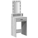 Coiffeuse vidaXL avec lumière LED grise Sonoma 50x41x140 cm