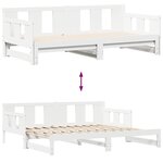 vidaXL Lit de jour avec gigogne et tiroirs sans matelas blanc 80x200cm