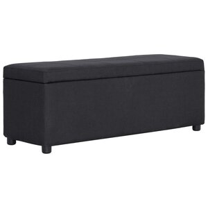 Banc banquette avec compartiment de rangement 116 cm polyester noir 02_0010753