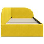 vidaXL Cadre de lit d'angle avec tête de lit Jaune 90 x 190 cm Velours