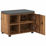 vidaXL Banc d'entrée avec coussin Uni Bois ancien 60 x 38 x 46 cm