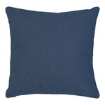 Coussin carré bleu en polyester bouclé 45 x 45 cm