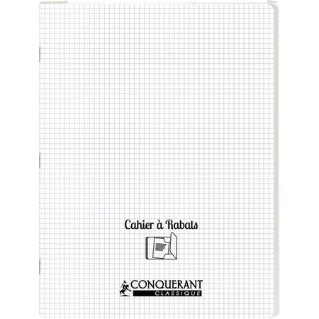 OXFORD C9 Cahier 24x32, 96 pages, 90g, règlure 5X5, couverture polypro incolore avec rabat