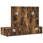 vidaXL Table de maquillage murale Chêne fumé 100x40x70 cm