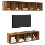 vidaXL Ensemble meuble TV 4 Pièces Bois Ancien Bois d'ingénierie