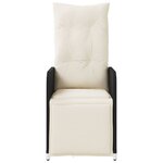 vidaXL Chaise inclinable de jardin avec coussins noir résine tressée