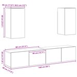 vidaXL Ensemble de Cabinet TV 4 Pièces Muraux en Vieux Bois d'Ingénierie