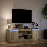 vidaXL Meuble TV avec LED chêne sonoma 139 5x34x50cm bois d'ingénierie