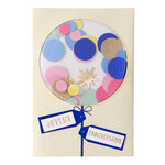 Carte anniversaire ballon et confettis - draeger paris