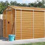 vidaXL Abri de jardin marron clair 191x810x198 cm acier galvanisé