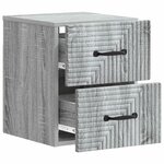 vidaXL Cabinet de chevet mural 2 Pièces Sonoma gris 34 5 x 33 x 40 cm